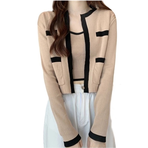 Sweaters - NWOT 2-Piece Crop Cardigan and Cami Set